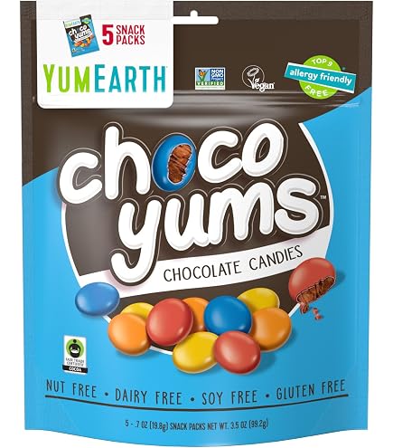 Amazon.com : YumEarth Choco Yums, 5-0.7 Ounce Snack Packs, Allergy